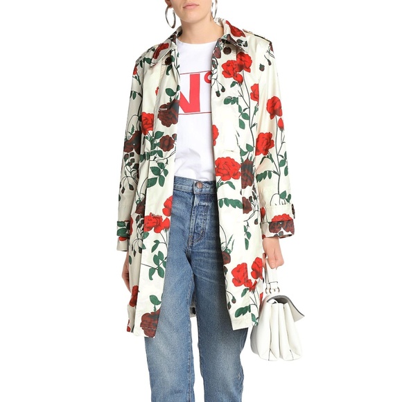 Ganni Jackets & Blazers - Ganni Floral-print Shell Trench Coat